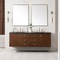 James Martin Vanities Amberly 72in Double Vanity, Mid-Century Walnut w/ 3 CM Charcoal Soapstone Top 670-V72-WLT-3CSP - alternate 2